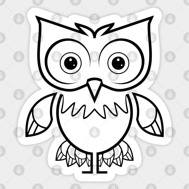 Cute Owl drawing illustration Sticker by michony